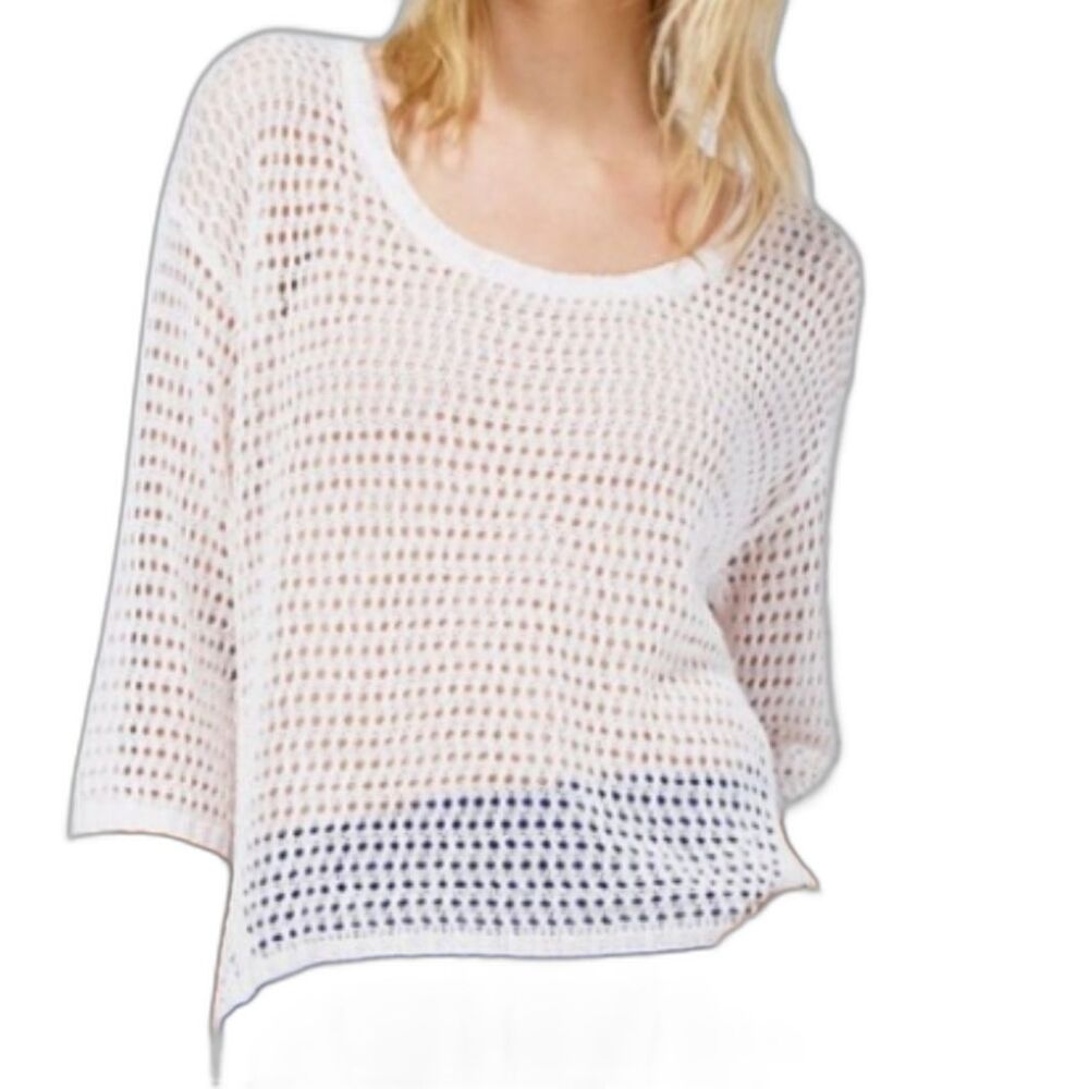 Aritzia T. Babaton Light Seafoam Green Open Knit Silk/Linen Blend Sweater XS - Picture 1 of 6